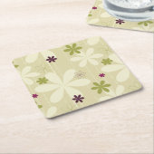 Retro Floral achtergrond Kartonnen Onderzetters (Schuin)