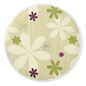 Retro Floral achtergrond Keramische Knop (Voorkant)