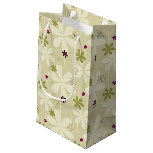 Retro Floral achtergrond Klein Cadeauzakje (Achterkant Gekanteld)