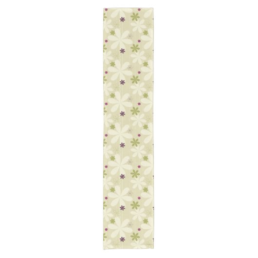 Retro Floral achtergrond Korte Tafelloper (Voorkant)