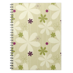 Retro Floral achtergrond Notitieboek