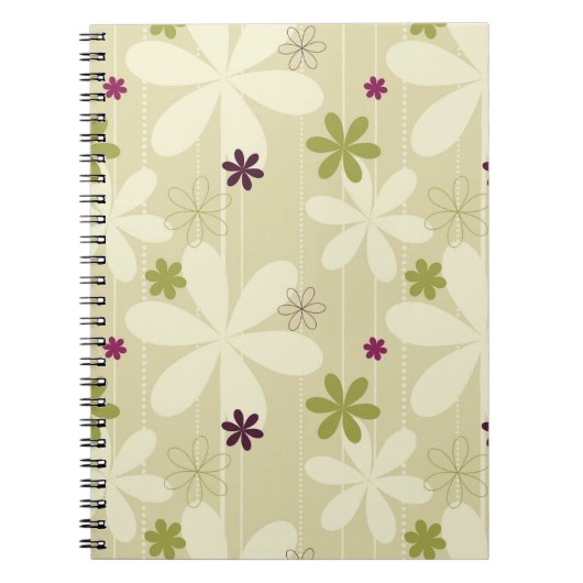 Retro Floral achtergrond Notitieboek (Voorkant)