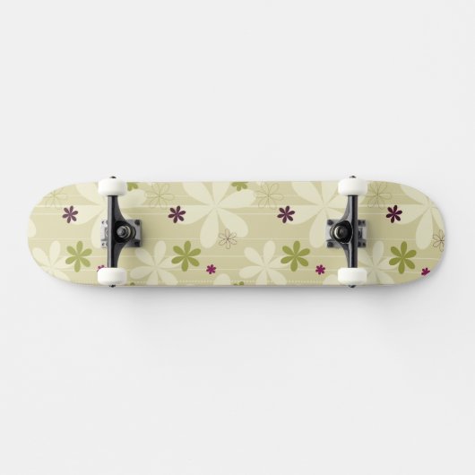 Retro Floral achtergrond Skateboard (Horizontaal)