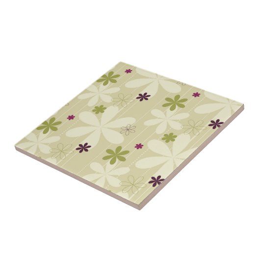 Retro Floral achtergrond Tegeltje (Zijkant)