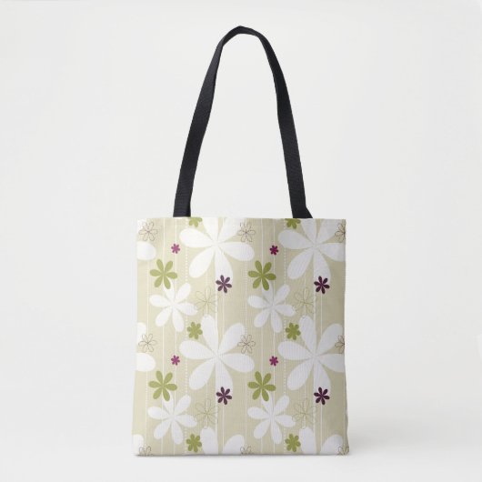 Retro Floral achtergrond Tote Bag (Voorkant)