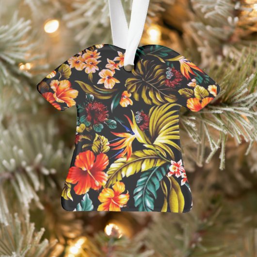 Retro Floral Aloha Shirt Ornament (Boom)