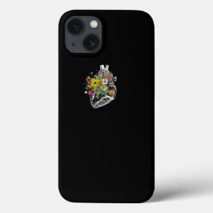 Retro Floral Anatomical Human Heart voor vrouwen Case-Mate iPhone Case
