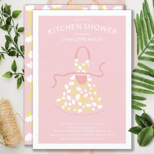 Retro Floral Apron Bridal Kitchen Shower Kaart