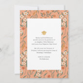 Retro Floral Arch Foto Afstuderen Aankondiging (Achterkant)