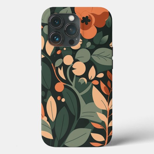 Retro Floral Art Pattern Case-Mate iPhone Case (Achterkant)
