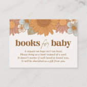 Retro Floral Baby shower Boeken voor Baby Informatiekaartje (Voorkant)