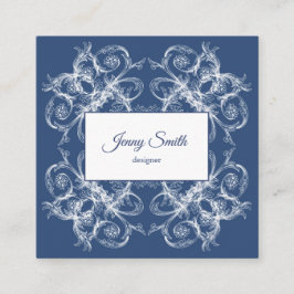 Retro Floral Baroque Vierkante Visitekaartje