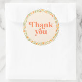 Retro Floral bedankt Ronde Sticker (Tas)