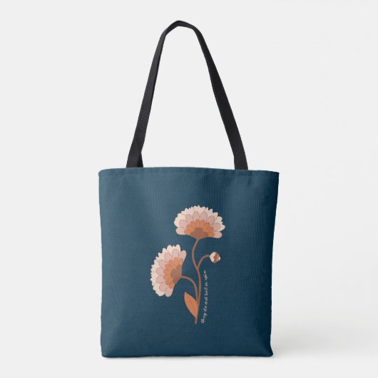 Retro Floral Bijbel Verse Christelijk Tas B (Achterkant)