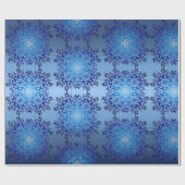 Retro Floral Blue Gradient Cadeaupapier (Vlak)