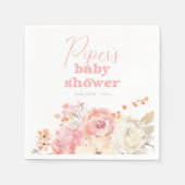 Retro Floral Boho Girl Baby Shower Servet (Voorkant)