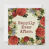 Retro Floral Boho Wedding Invitation Kaart (Achterkant)