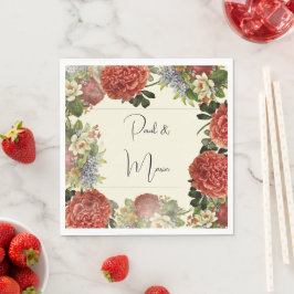 Retro Floral BOHO Wedding Invitation Servet