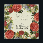 Retro Floral BOHO Wedding Save the Date Magnets Magneet<br><div class="desc">.: Retro Floral BOHO Design .: Sparen de Magneten van de Datum.: Aanpasbaar Briefpapier en Decor beschikbaar in mijn shop</div>