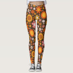 Retro  Floral Botanical 60S 70S Abstract Leggings<br><div class="desc">Retro  Floral Botanical 60S 70S Abstract</div>