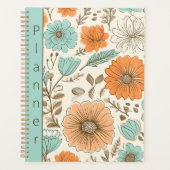 Retro Floral Botanische Bedrijfsnaam Planner (Voorkant)