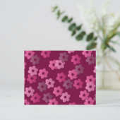 Retro Floral Briefkaart (Staand voorkant)