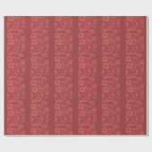 Retro  Floral Brocade Cranberry Red Party Cadeaupapier (Vlak)