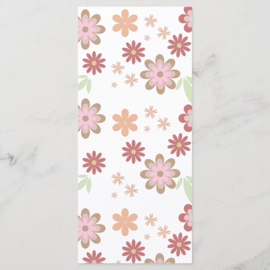 Retro Floral Brunch en Bubble Vrijgezellenfeest Menu (Achterkant)