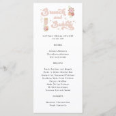 Retro Floral Brunch en Bubble Vrijgezellenfeest Menu (Voorkant)