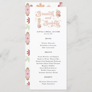 Retro Floral Brunch en Bubble Vrijgezellenfeest Menu
