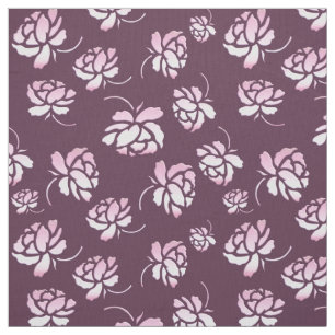 retro floral burgundy patroon. stof