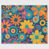 Retro Floral Burst Cadeaupapier (Vlak)
