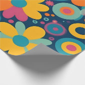 Retro Floral Burst Cadeaupapier (Hoek)
