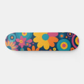 Retro Floral Burst Persoonlijk Skateboard (Horizontaal)