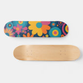 Retro Floral Burst Persoonlijk Skateboard (Horizontaal)