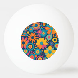 Retro Floral Burst Pingpongbal