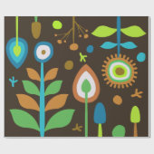 Retro Floral Cadeaupapier (Vlak)