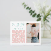 Retro Floral Chic Foto Sla de datum op Briefkaart (Staand voorkant)