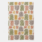 Retro Floral Coffee Pots and Cups Theedoek (Verticaal)