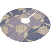 Retro Floral Crocus: Blauw Mauve behang Kerstboom Rok (Gekanteld)