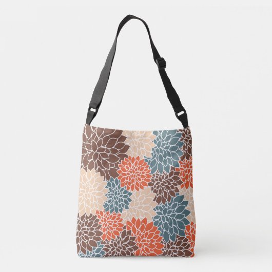 Retro Floral Crossbody Bag Crossbody Tas (Achterkant)