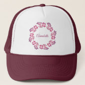 Retro floral Crown Trucker Pet (Voorkant)