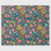 Retro Floral Daisy Valentijnse cadeau voor dochter Cadeaupapier (Vlak)