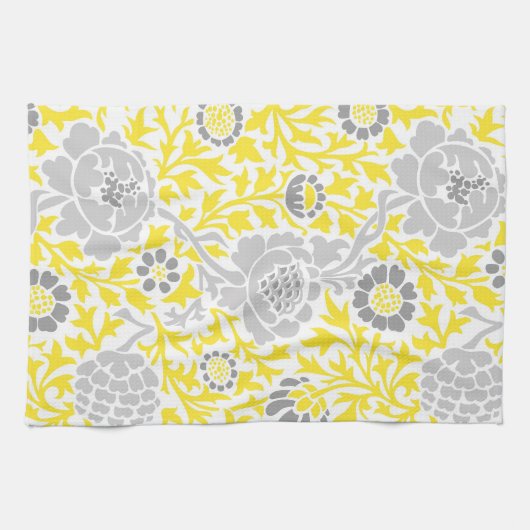 Retro Floral Damask Theedoek (Horizontaal)