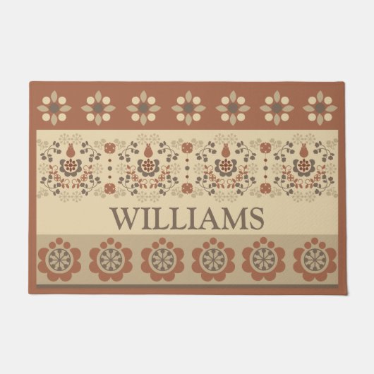  Retro Floral Doormat Deurmat (Voorkant)