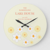 Retro Floral familienaam Grote Klok (Voorkant)