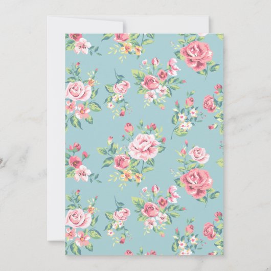 Retro Floral Feminine Women's Retirement Party Kaart (Achterkant)