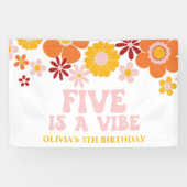 Retro Floral Five is een Vibe 5th Birthday Banner (Horizontaal)