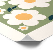 Retro Floral Flower Market Tokyo Abstracte bloemen Poster (Hoek)