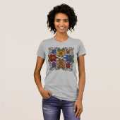 Retro Floral Folk Art Design T-shirt (Voorkant volledig)